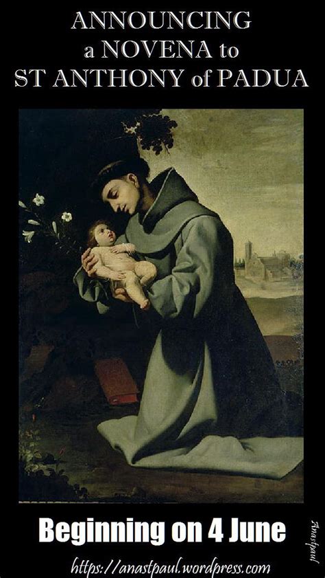 Announcing A Novena To Saint Anthony For All Our Intentions Saint Anthony Saint Anthony