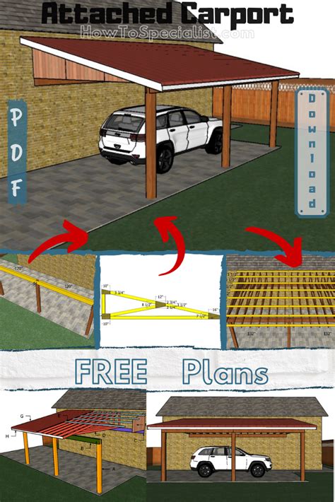 How To Build An Attached Carport Howtospecialist How To Build Step By Step Diy Plans