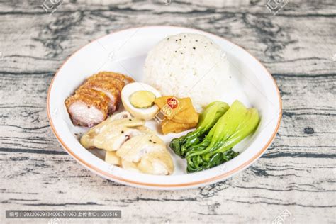 烧肉白切鸡双拼饭中国菜系食品餐饮摄影素材汇图网