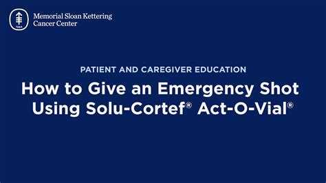 How To Give An Emergency Shot Using Solu Cortef Act O Vial Youtube