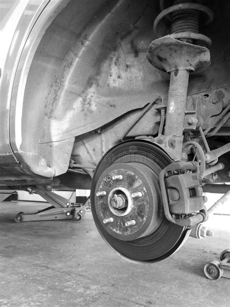 Wheel Hub In The Process Of Changing Suv Car Wheel Stock Photo Image