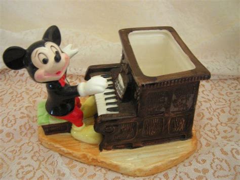 1960s Micky Mouse Piano Player Planter For Walt Disney Made In Japan