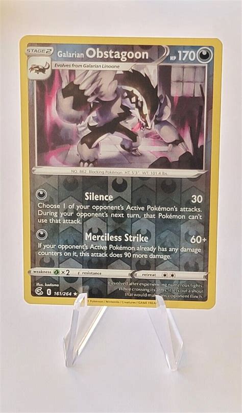 Galarian Obstagoon Fusion Strike Holo Rare Pok Mon Tcg Ebay