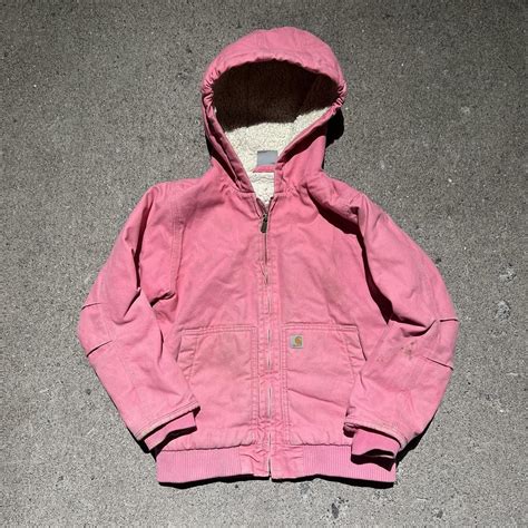 Pink Sherpa Lined Baby Carhartt Jacket Carhartt Depop