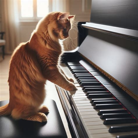 Cat Playing Piano Fun Feline Musical Moment Ai Art Generator Easy