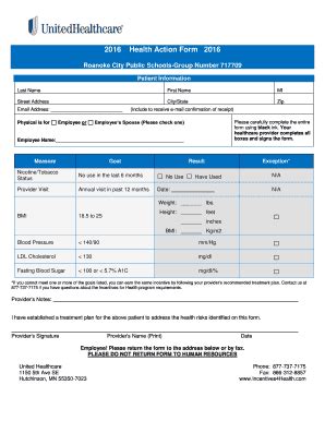 Fillable Online Rcps Page B B Health Action Bform B Roanoke