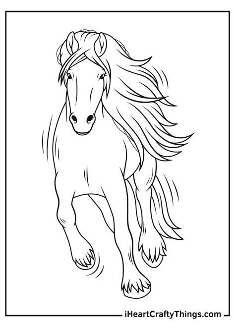 Realistic Horse Coloring Pages Printable