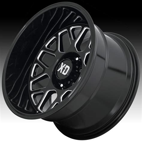 XD Series XD849 Grenade 2 Gloss Black Milled Custom Wheels Rim XD849