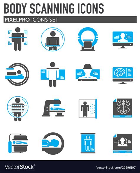 Body Scan Related Icon Set On Background Vector Image