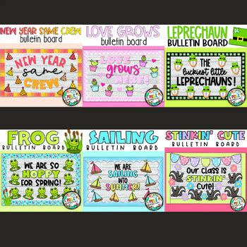 Seasonal Bulletin Board Bundle! | GROWING | 12 Bulletin Board Kits