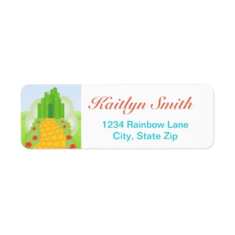 Wizard Of Oz Return Address Label Zazzle