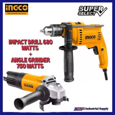 Ingco Combo Angle Grinder Ag Watts Ingco Impact Drill Id