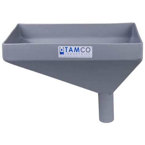 16" x 10" Rectangular Light Gray Tamco® Funnel with 2" OD Offset Spout ...