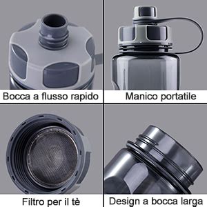 Borraccia Sportiva Litri Prova Di Perdite Water Bottle Con