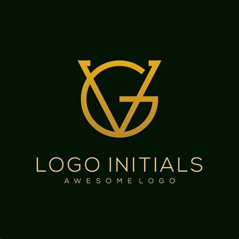 Color De Plantilla De Logotipo De Lujo De Letra Gv Vector Premium