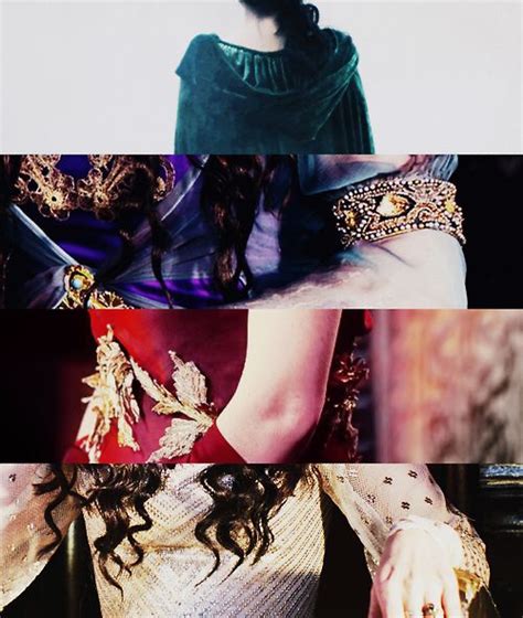 Morgana's costumes. Whether they are all historically accurate or not ...