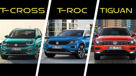 2019 Volkswagen T Cross Vs 2018 Volkswagen T Roc Vs 2018 Volkswagen Tiguan Youtube