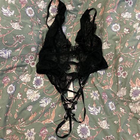 Black Lace Lingerie Lingerie Never Worn Depop