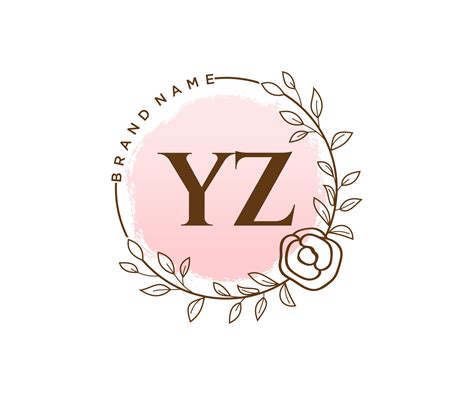 Initial Yz Feminine Logo Usable For Nature Salon Spa Cosmetic And