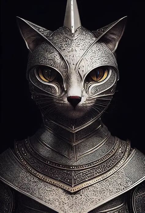 Cat knight portrait finely dMidjourney中国