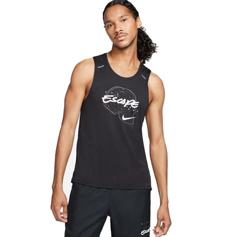 Nike Miler Wild Run Mens Running Tank Black The Running Outlet