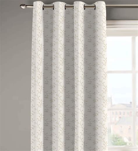 Buy Linen Cord White Semisheer Polycotton Feet Eyelet Door Curtain By