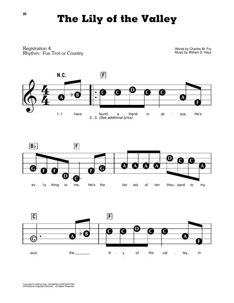 The Lily Of The Valley By Charles W Fry Sheet Music For E Z Play Today