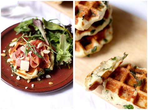 Gaufre de Liège salée au parmesan et épinards