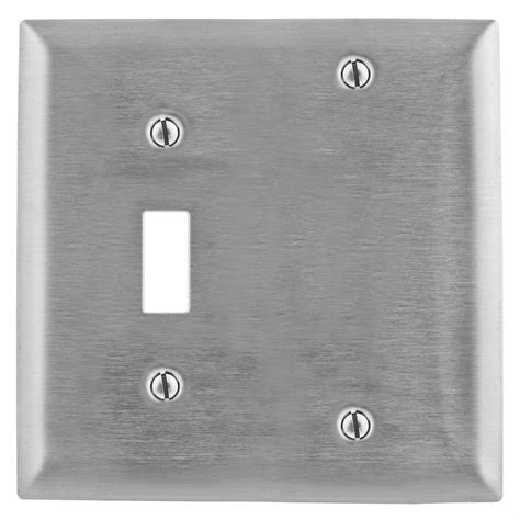 Combo Stainless Steel Toggle Switch Blank Wall Plate 4D487 SS113