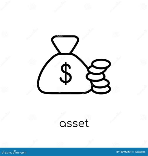 Asset Icon Trendy Modern Flat Linear Vector Asset Icon On White Stock