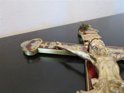 Proantic Crucifix Croix En Marqueterie Boulle époque Napoléon III