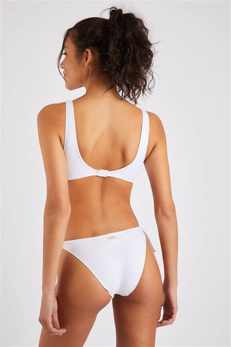 Women Bralette Banana Moon Lio Benta Sunrib White Ribbed Bikini