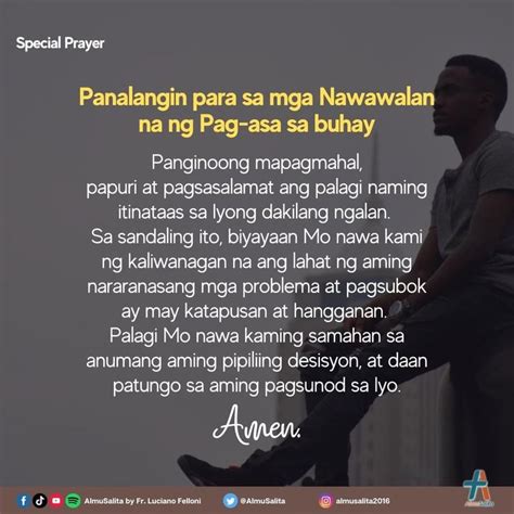 Espesyal Na Panalangin Panalangin Para Sa Mga Nawawalan Na Ng Pag Asa Sa Buhay Tagalog