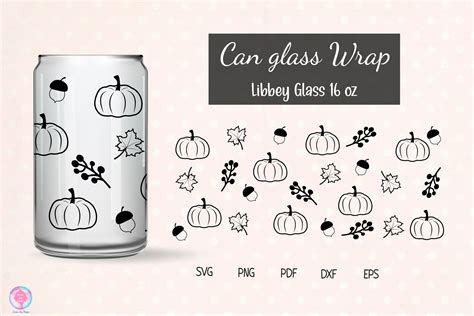 Pumpkin Libbey 16oz Can Glass Graphic By JaroenSvgDesign Creative Fabrica