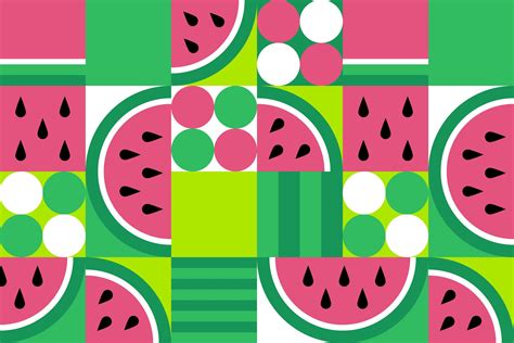 Geometric Watermelon Pattern Pre Designed Photoshop Graphics