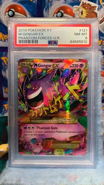 POKÉMON JCG MEGA GENGAR EX Phantom Forces 121 119 Holo Secret Rare PSA8