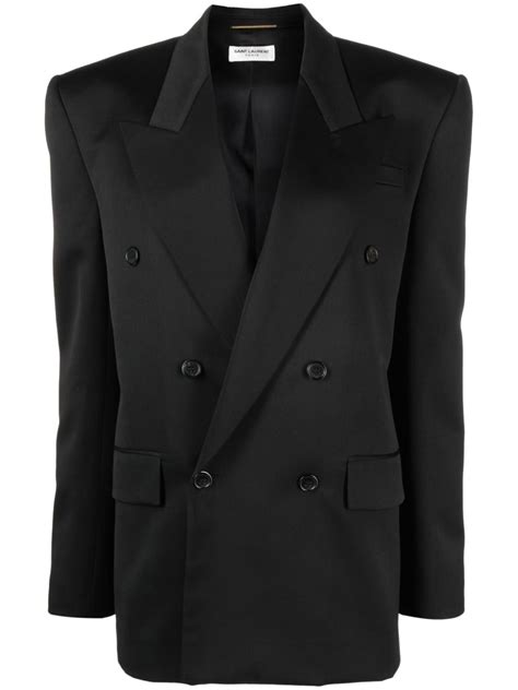 Saint Laurent Double Breasted Wool Blazer Farfetch