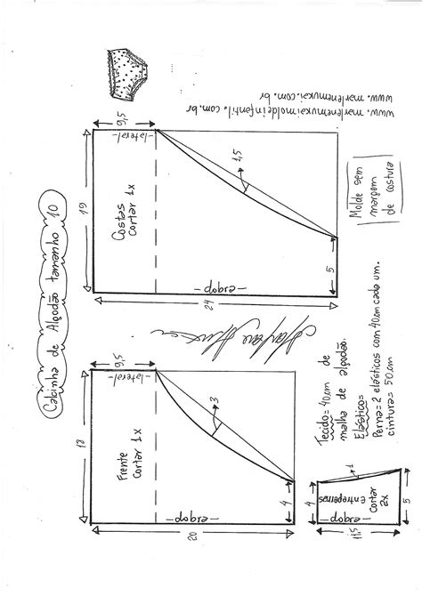 Calcinha de algodão DIY marlene mukai molde infantil