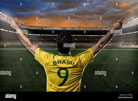 Brazilian soccer player, celebrating with the fans Stock Photo - Alamy