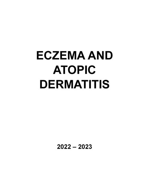 Eczema And Atopic Dermatitis Eczema And Atopic Dermatitis 2022 2023