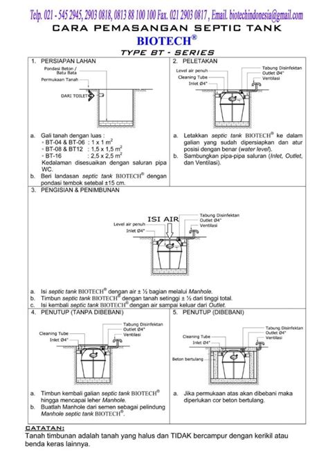 TEKNIK INSTALASI PASANG SEPTIC TANK BIOTECH BT SERIES DAN RC SERIES