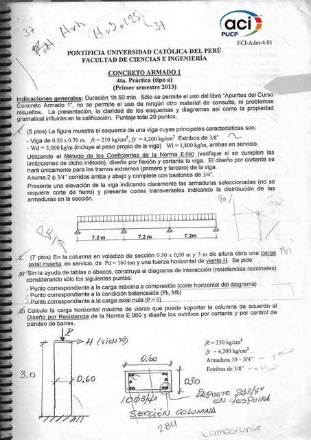 Pr Ctica Calificada Concreto Armado Pr Cticas Resueltas