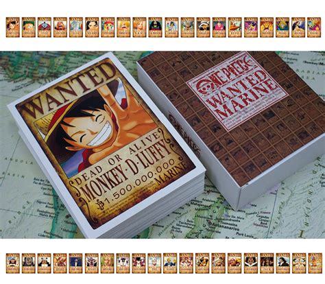 Buy 100 Pcs One Piece Pirates Wanted Postcards Boxed New Edition Straw