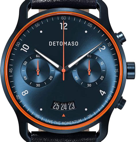 Detomaso Sorpasso Velocita Blue Orange Montre Bracelet Analogique