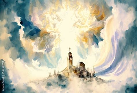 heaven god Church illustration landscape art pathway heaven artwork ...