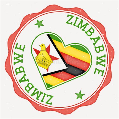 Zimbabwe Heart Flag Zimbabwean Zimbo Love Shape Country Nation