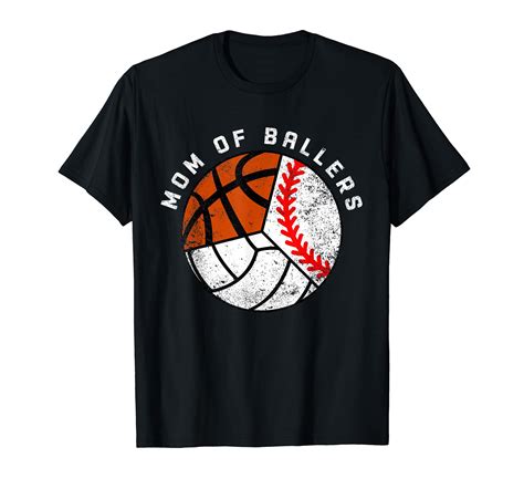 Mom Of Ballers Funny Baseball Volleyball Basketball Mom T Shirt