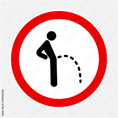 High Quality Vector Illustration Of The No Peeing Sign Stick Black Man