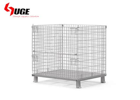 Industry Welded Portable Storage Cage Foldable Stacking Wire Mesh Cage