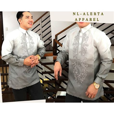 Modern Barong Tagalog For Men Monochromatic Shopee Philippines